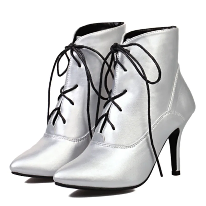 

2018 autumn and winter new European and American pointed pointed high heel boots with fine bare boots boots with Martin boots