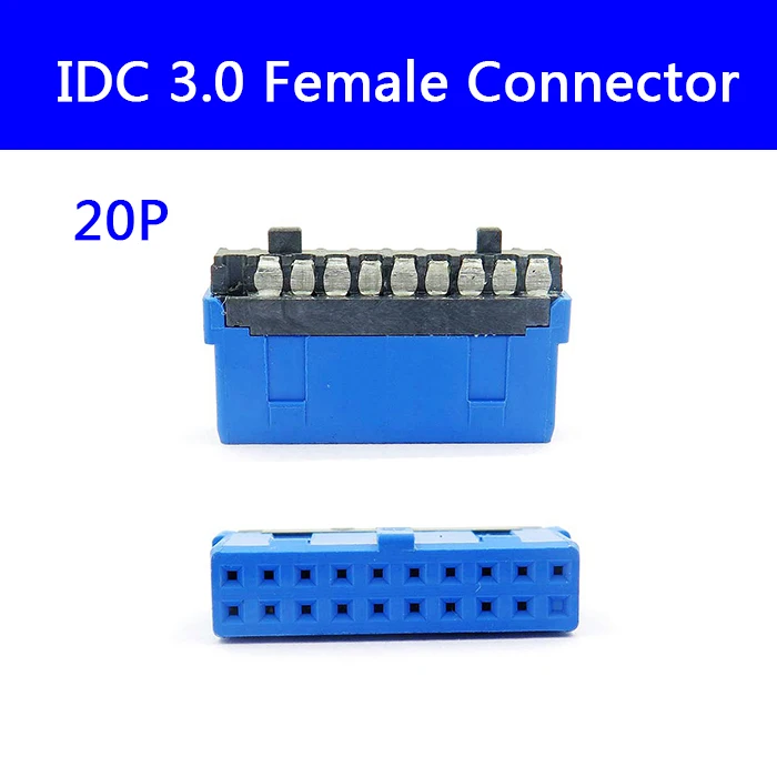 

100pcs Blue USB 3.0 Female Socket IDC 20P 19P IDC3.0 USB Connector