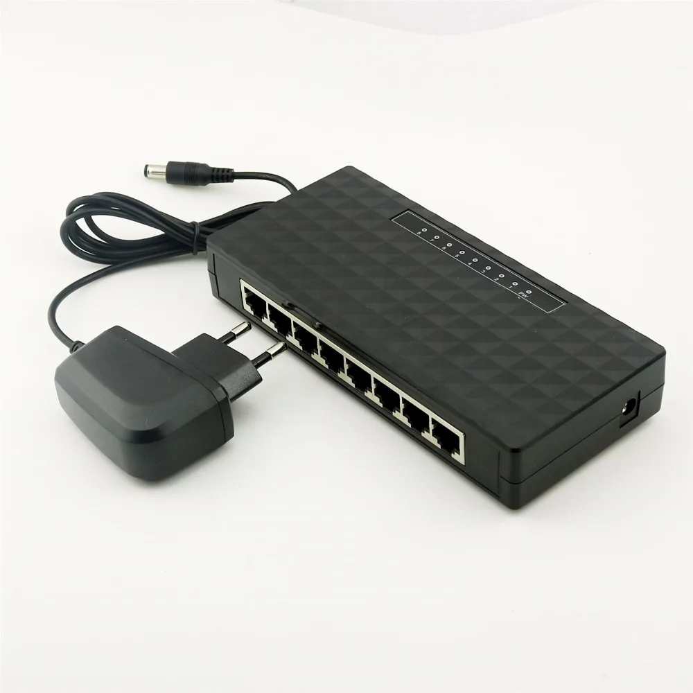 

10pcs Mini 8 Ports Fast RJ45 10/100Mbps Base Gigabit LAN Ethernet Network Switch Desktop Switches Hub For PC Router