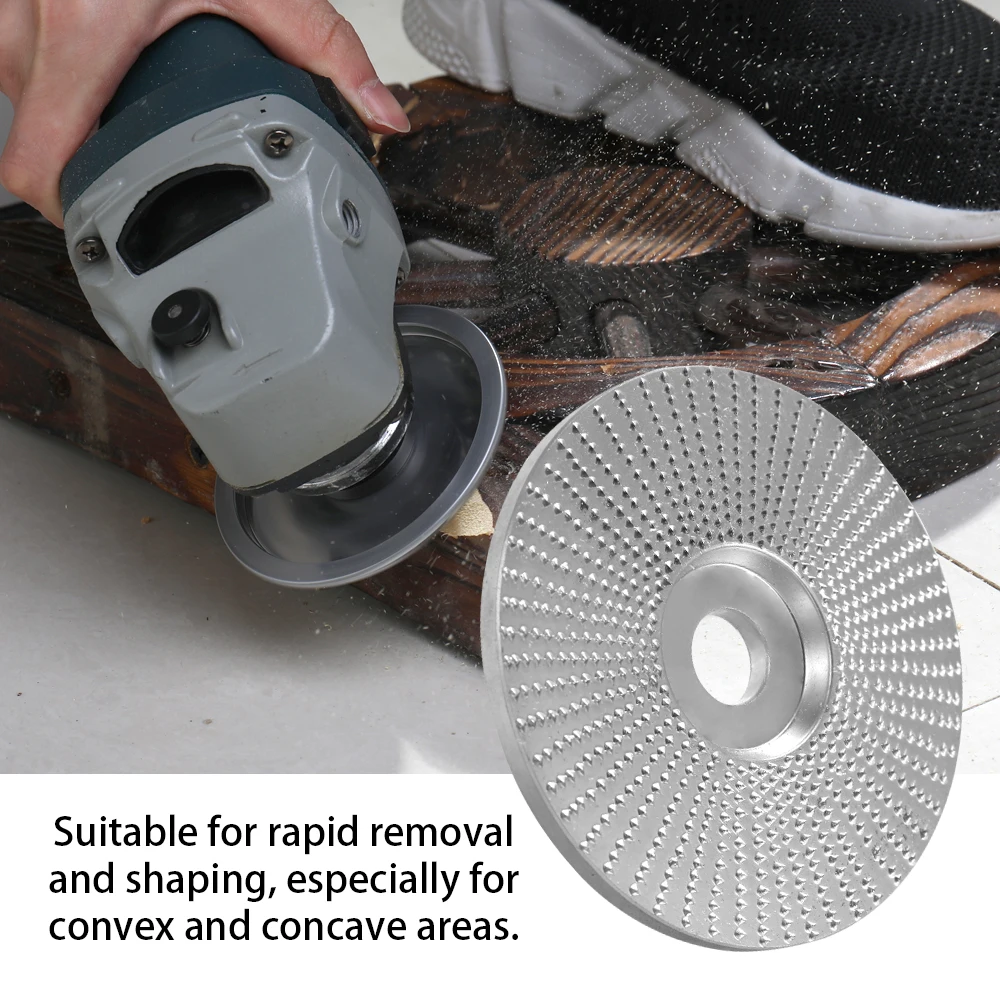 Wood Angle Grinding Wheel Abrasive Disc Sanding Carving Rotary Tool For Angle Grinder Carbide Coating Bore Shaping 5/8inch Bore