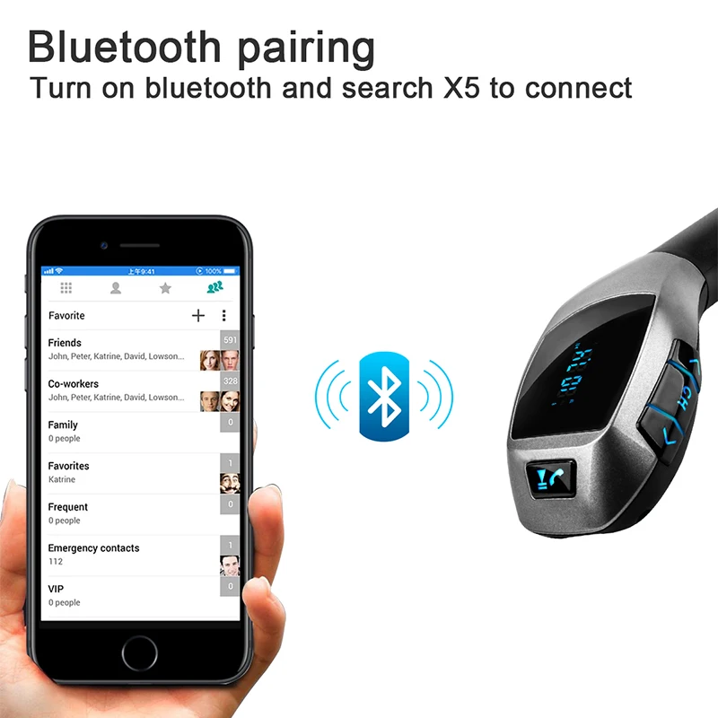 Автомобильный беспроводной FM передатчик с Bluetooth MP3 радио адаптер плеер