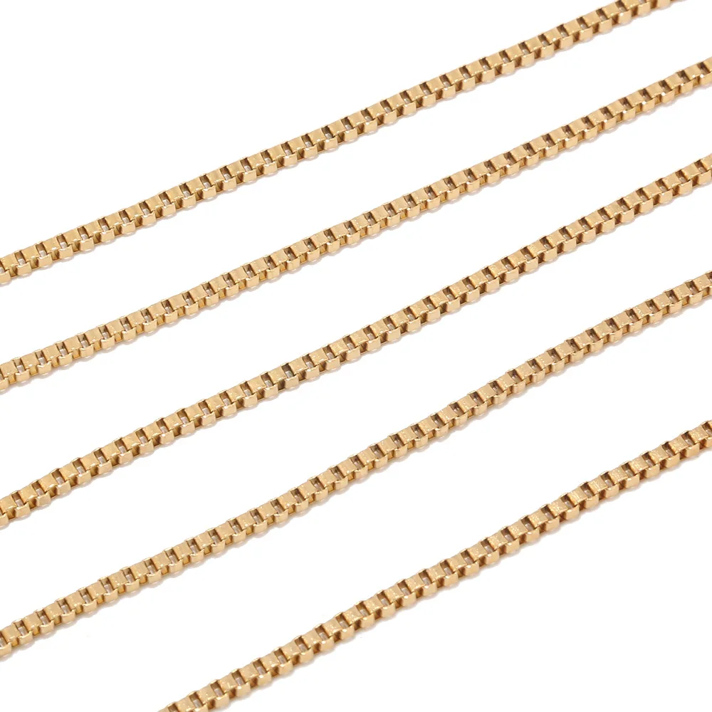 2 мм из нержавеющей стали IP золото-обшитая металлическим листом коробка цепочка ручная работа ювелирные изделия