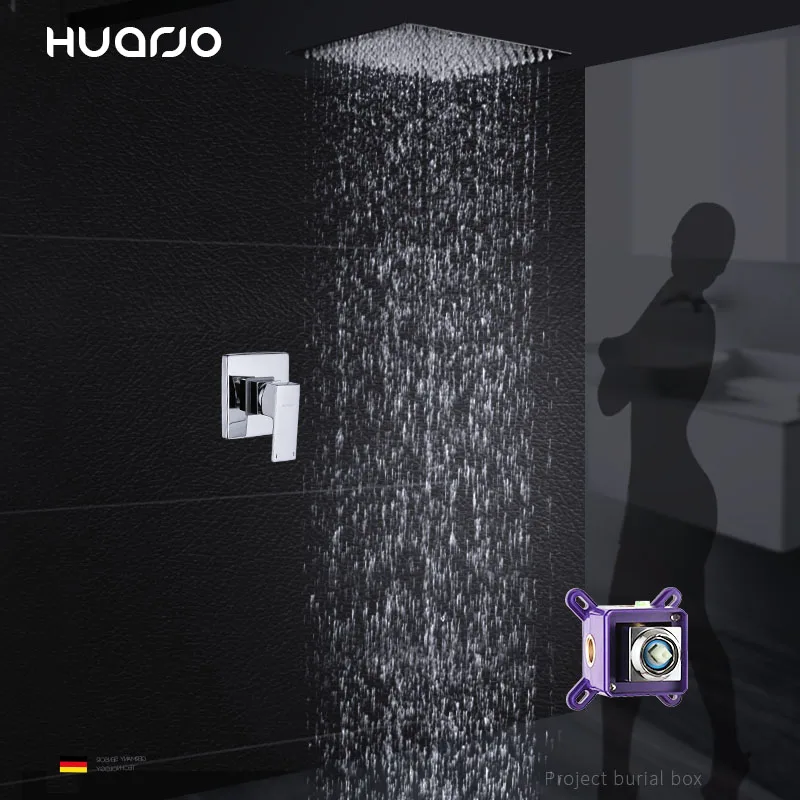 

Concealed Shower Faucet with Pre-embedded Box Hot and Cold Water with 304 Stainless Steel Square Top Spray Hotel Family 505