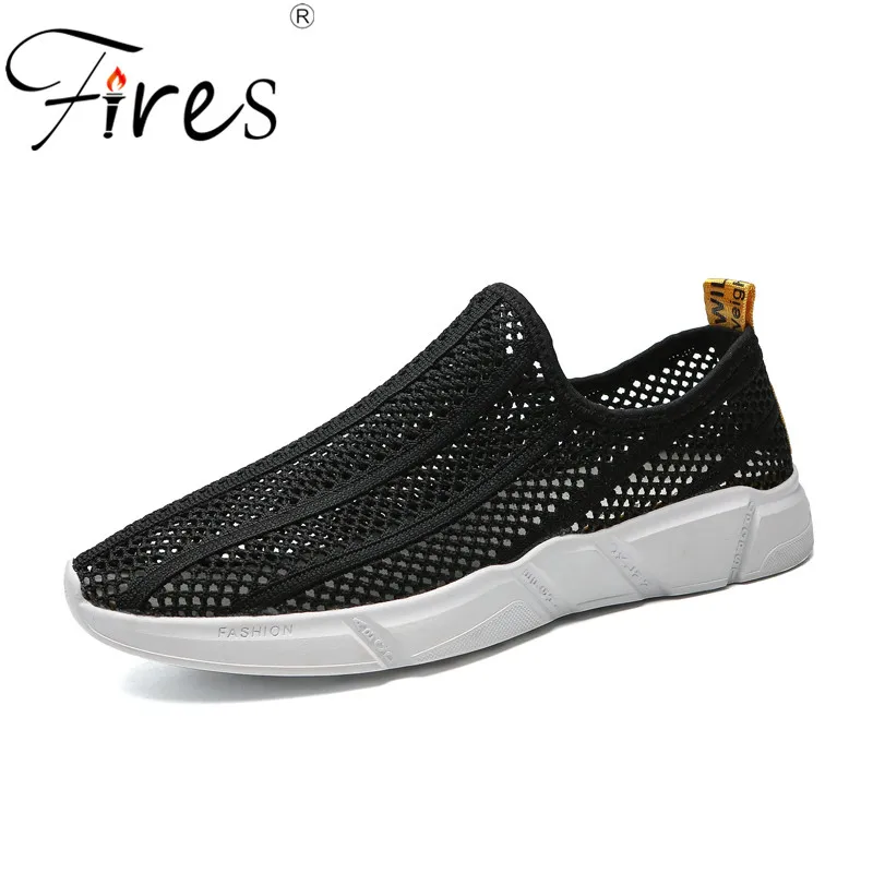 

Fires Men Casual Shoes Fashion Breathable Man Summer Shoes Mesh Comfortable Loafers Male Outdoor Lightweight Soft Flat Footwear