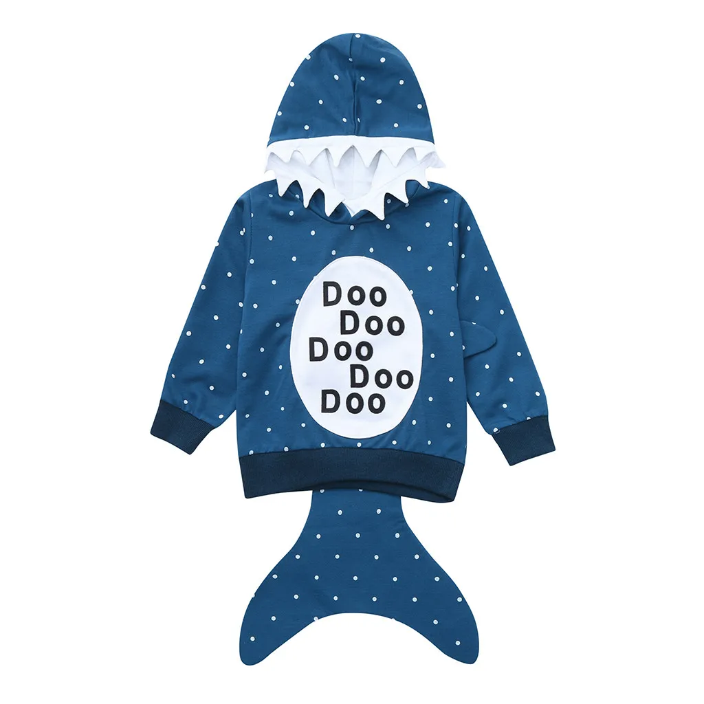 Hoodies Kids Infant Toddler Baby Boys Girls Cartoon Hooded Sweatshirt Coat Tops Outfits Moletom Feminino Inverno Sweatshirt Kids - Цвет: Blue