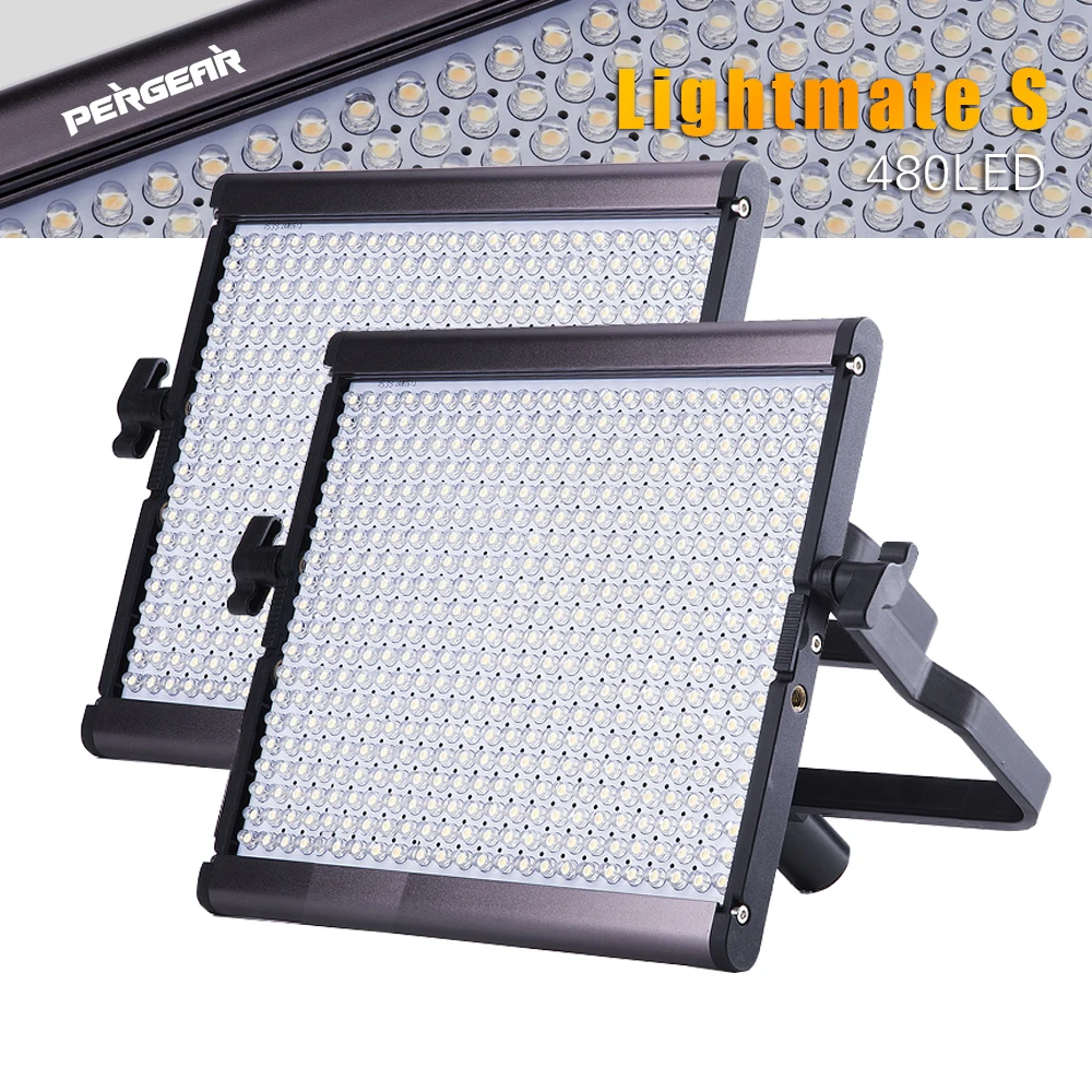 

2pcs Pergear 480 Led Video Light Panel Dimmable 5600K Flat Panel Camera Light LED Luz LED Studio Camera Photo Light