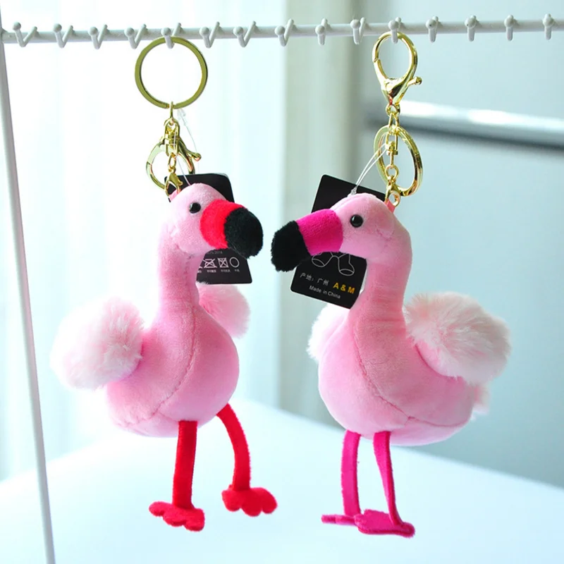 

1 Pc Kawaii Flamingo Plush Keychain Cartoon Bag Pendant Plush Doll Plush Toy for Girls Gift