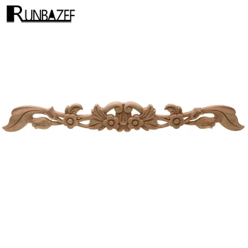 

RUNBAZEF Wood Carved Decal Corner Onlay Applique Frame For Home Door Decor Furniture Decoration Ornaments Miniature Figurine