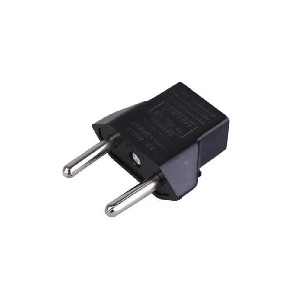 

High Quality 1pcs EU Adapter Plug 2 Flat Pin To EU 2 Round Pin Plug Socket Power Charger