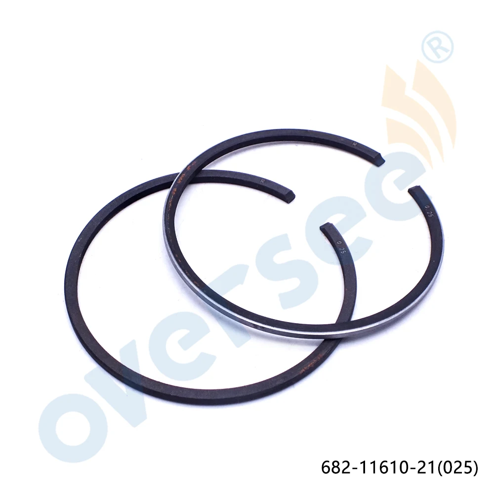 Conjunto de Anéis de Pistão para a Yamaha Peças de Motor de Popa de Barco a Motor 682-11610-11-00 + 025 Powertec Parsun Tempos Aftermark 9.9hp 15hp 2