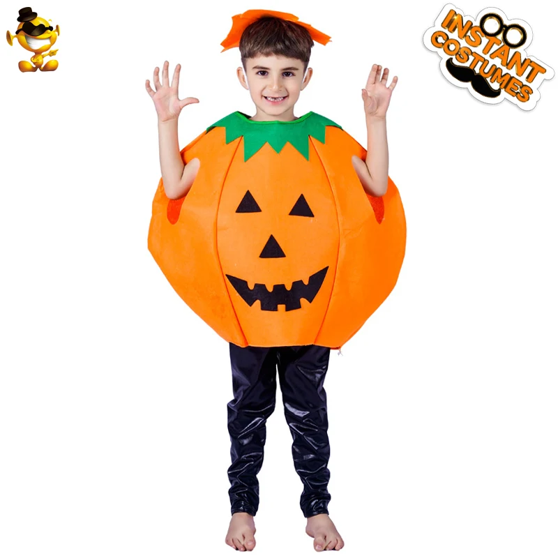 

DSPLAY New Design Boys Cute pumpkin Headpiece lantern Fancy Suit Costume Cosplay Outfit for Carnival Halloween Party