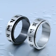 

steel soldier tibet sutra stainless steel rotating ring fashion smart high quality jewelry