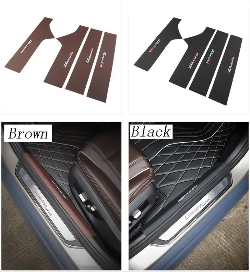 Автомобильный Стайлинг, автомобильные накладки для межкомнатных порогов, накладки на пороги, кожаные наклейки на педали для bmw 5 серии G30 G38