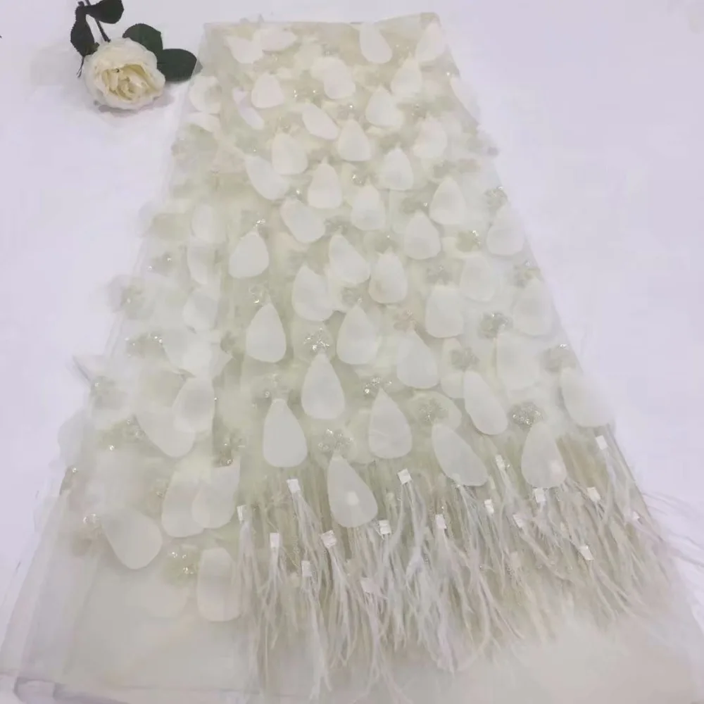 

High Quality African Lace Fabric For Wedding 2018 Embroidered France Net Lace Fabrics White Nigerian Guipure Cord Lace