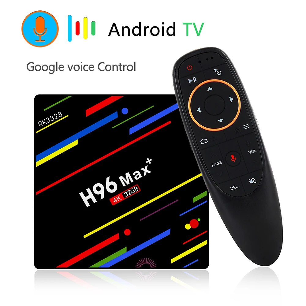 

H96 MAX Plus Google Voice Control Android 8.1 TV Box 4GB RAM 32GB ROM RK3328 Set Top Box 2.4G Wifi Netflix 3D Home Media Player