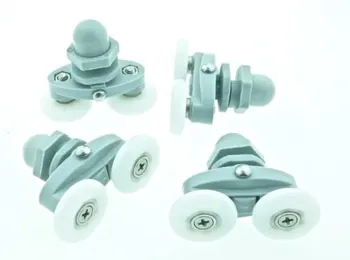 

4 x Twin Shower Door Rollers/Runners 20mm Wheels Diameter