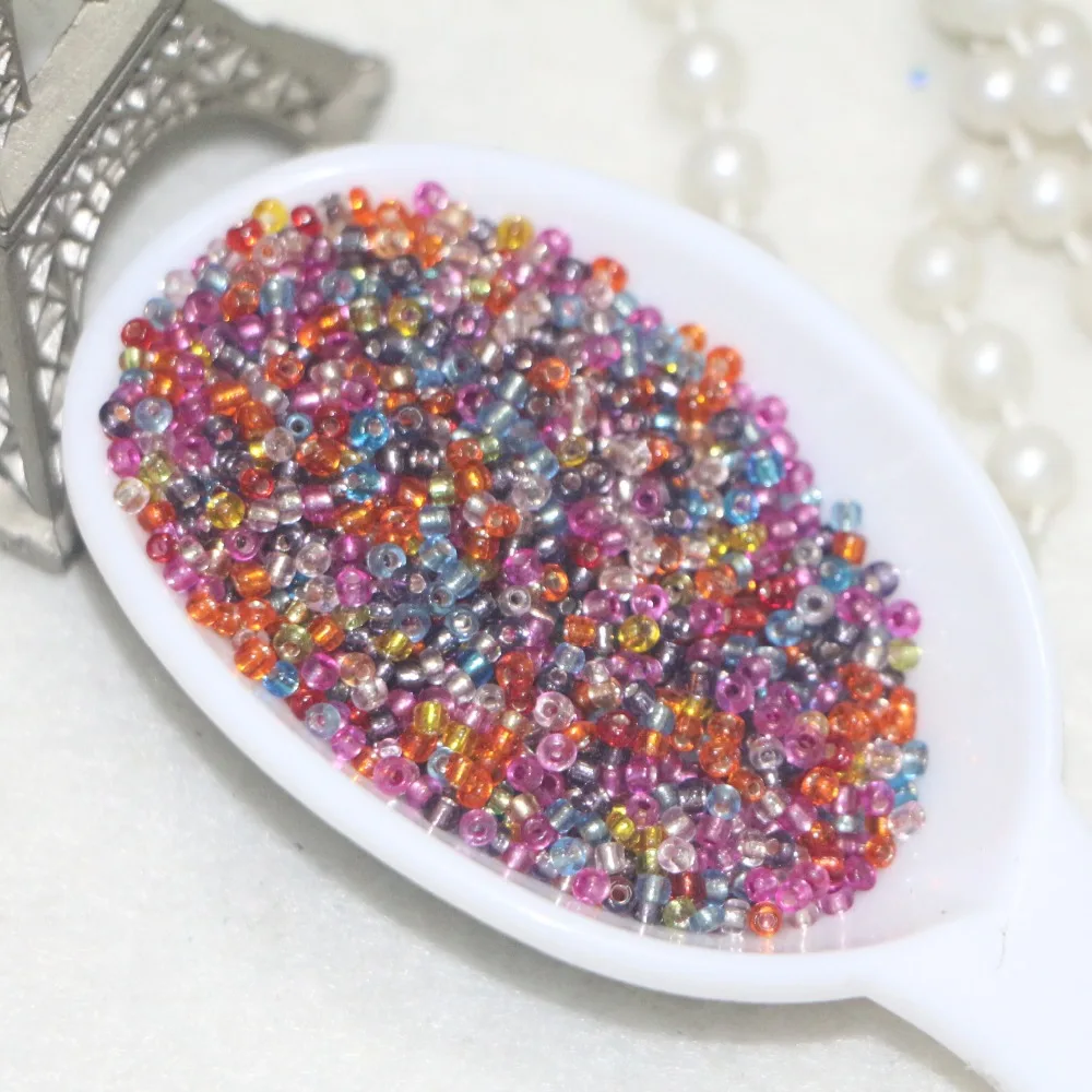 2MM glass bead color mix 100g/bag high quality/cloth bead/sewing bead/mini beadin Garment Beads