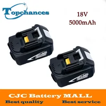 2PCS High Capacity 5000mAh 18V Li-ion Replacement Battery for Makita BL1850 BL1830 BL1845 BL1840 LXT With Power Light