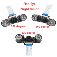 Raspberry Pi 3B+ Night Vision Camera+2pcs IR LED+15cm FPC Camera Module for 5MP OV5647 Raspberry Pi 3 Wide Angle Fish Eye Webcam
