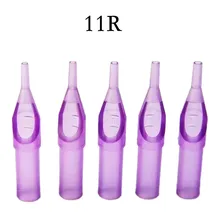 50 шт круглый размер 11 одноразовые фиолетовые короткие татуировки наконечник трубки сопло поставка-11RT