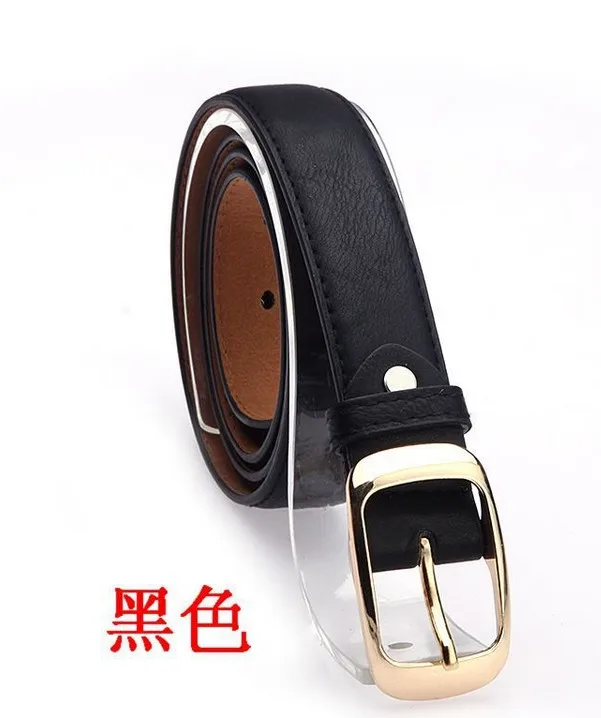 Ремень женский Designer Belts For Women New Fashion Female Belt Brand Ladies Faux Leather Metal Buckle Straps Girls Fashion Accessories - Цвет: Black