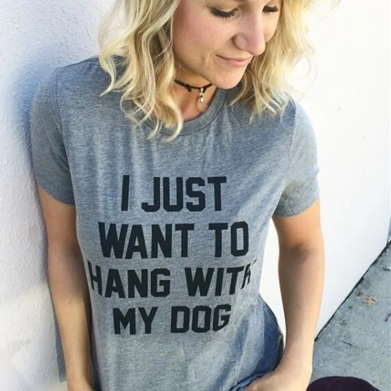 Pkorli sólo quiero pasar con mi perro T Shirtwomen chica Hipster ...