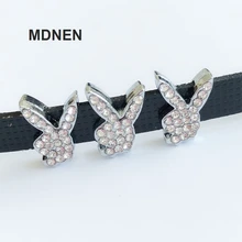 10 шт 8 мм полный горный хрусталь Серебряный Цвет Кролик горка Подвески скользящие буквы подходят 8 мм браслеты, ремни