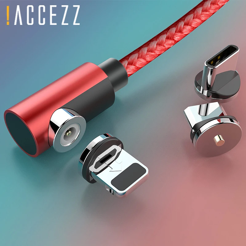 

!ACCEZZ Fast Magnetic Cable Micro USB Type C For iPhone X 8 7 6 Plus For Samsung S9 Xiaomi Mi9 Huawei P10 Magnet Charger Cables