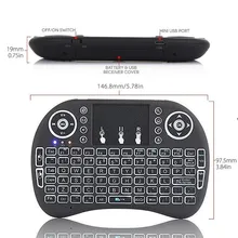 Remote Control Touchpad 2.4GHz Wireless Mini Keyboard Backlit LED Dimmable USB Keyboard For TV BOX PS3 XBOX 360 PC BT0739 T10
