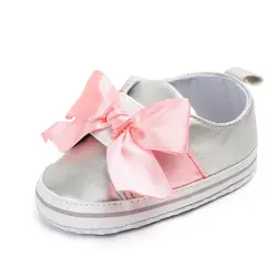 Для маленьких девочек обувь резинка с бантом из искусственной кожи принцесса детская обувь первые ходоки мокасины для новорожденных для