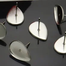 30 шт,#316 серьги из нержавеющей стали с внутренней 10*14 мм кабошоны в форме камеи фиксирующая рамка