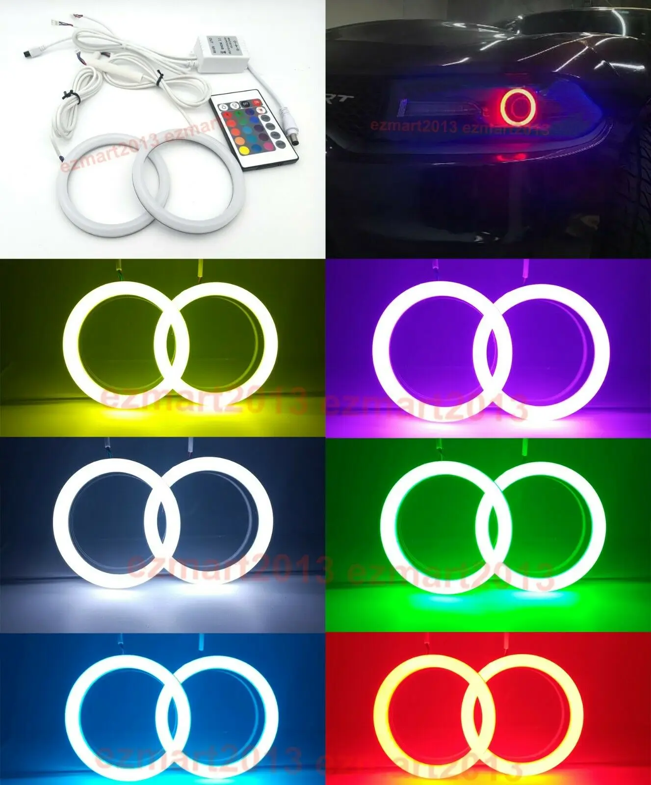 Светодиодные кольца lhalo из хлопка RGB подходят для Dodge Charger 2015 2019 автомобильные фары