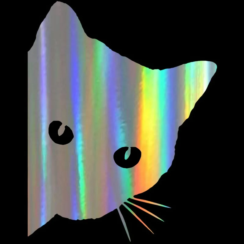 Наклейка на окно 12*15 см украшение в виде кошки забавная наклейка на окно ПЭТ кошка Светоотражающая Лазерная оконная наклейка s виниловая оконная наклейка для укладки