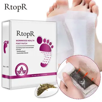 

10 pairs/box RtopR Tradition Chinese Medicine Detox Foot Patch Wormwood Health Body Detox Improve Sleep Foot Care Patch