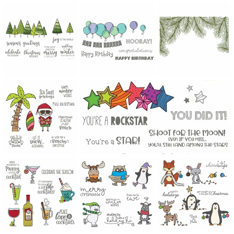 

Cute Mixed Transparent Clear Silicone Stamp/Seal for DIY Scrapbooking/Photo Album Craft Christmast Decorative Clear Stamp 4x6IN