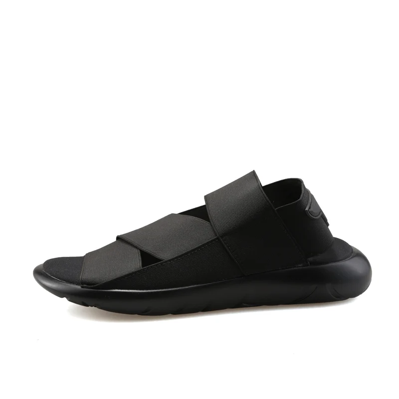 GRAM EPOS/Новинка; стильные летние мужские сандалии с эластичным ремешком; очень удобные сандалии KAOHE; домашние мужские кожаные сандалии Alippers с открытым носком - Цвет: all black