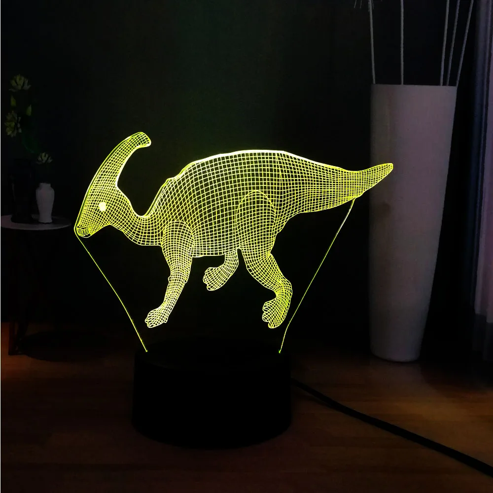 Динозавр серия светодиодный ночник Albertaceratops Triceratops Anchisaurus Stegosaurus USB пульт дистанционного Многоцветный 3D лампа детский подарок - Испускаемый цвет: Dinosaur-9