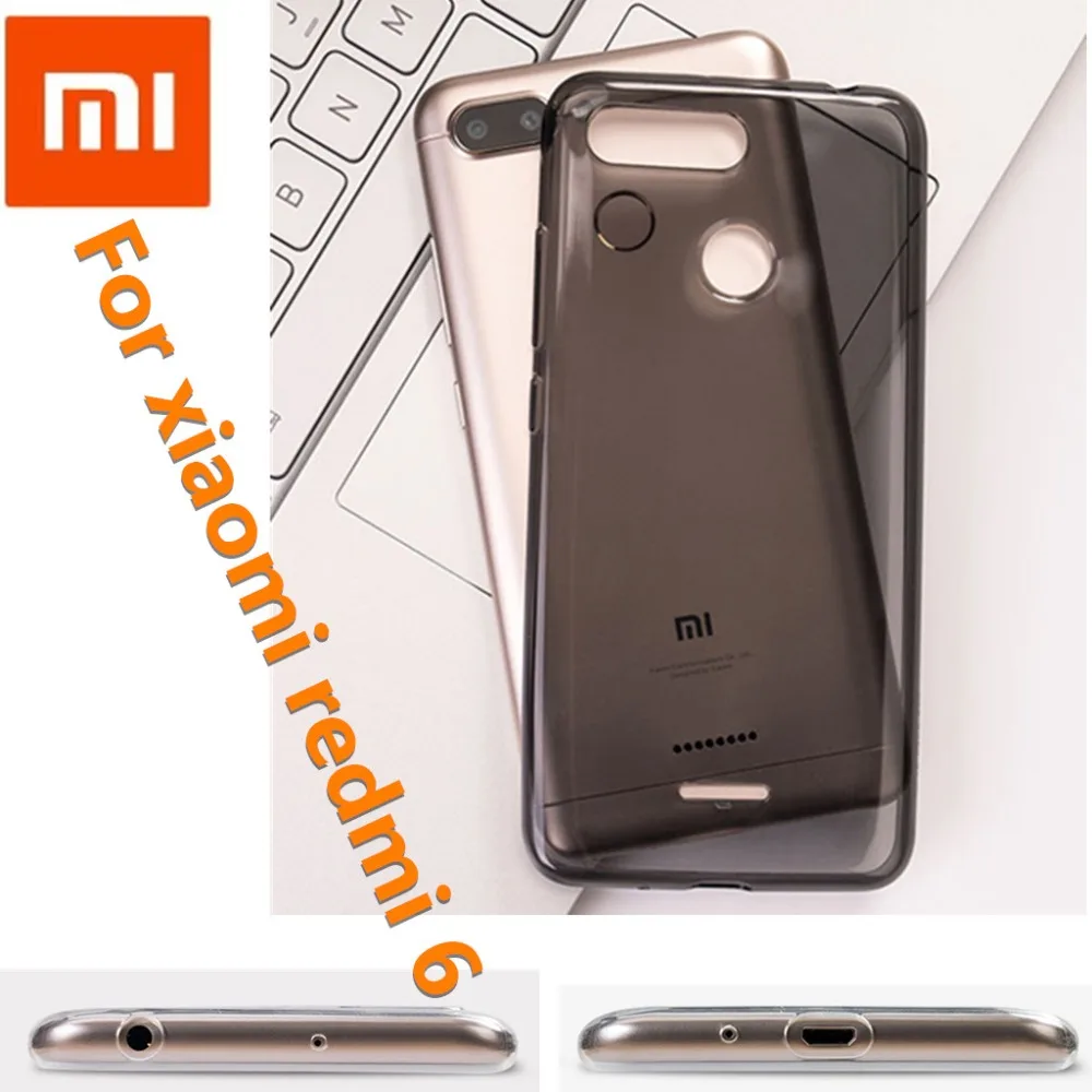 

Original Xiaomi Redmi 6 Case TPU Soft Silicone Phone Cases for Xiaomi Redmi 6 Back Cover Natural clear shockproof shell Luxury