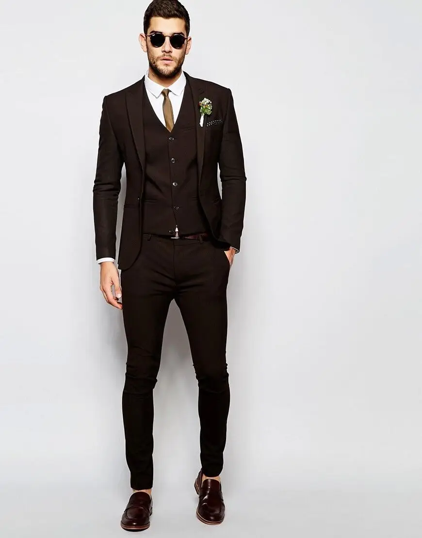 groomsmen brown suits