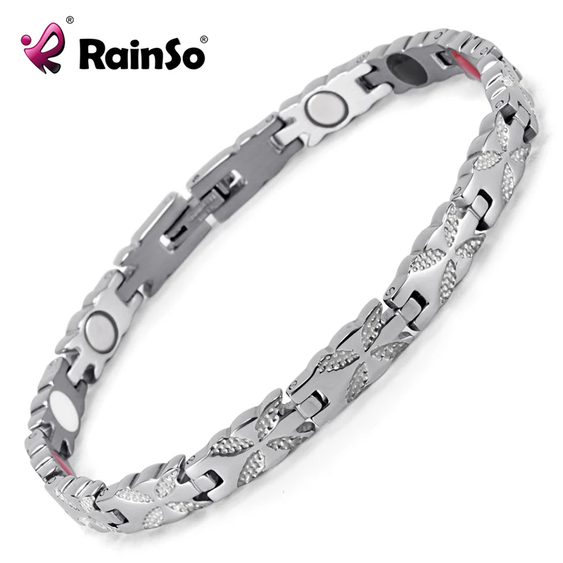 Jóias de Aço Pulseira para Feminino Rainso Feminino Inoxidável Cura Magnética Bio Energia Acessório Pulseiras Osb-1538s 2020