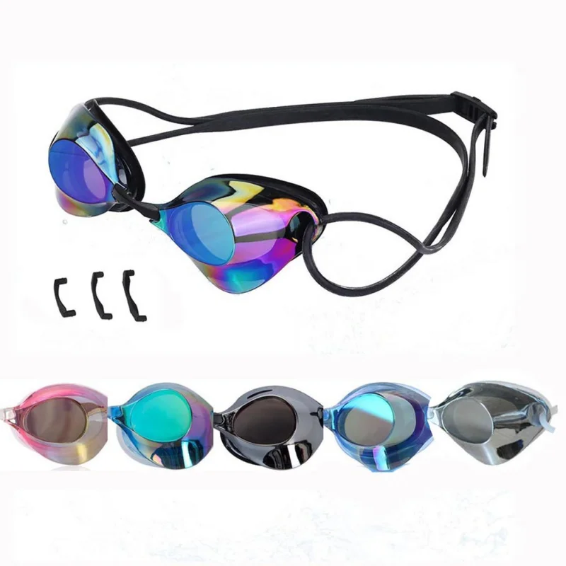 Очки для плавания, анти-туман, УФ-защита, очки для плавания, диоптрий, гальванические, силиконовые очки для плавания для взрослых мужчин и женщин
