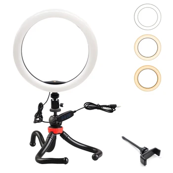 

LXH 6&10 inch LED Ring Light Phone Video Light With Tripods&Phone clip Dimmable Camera Fill Light for iPhone Huawei Xiaomi