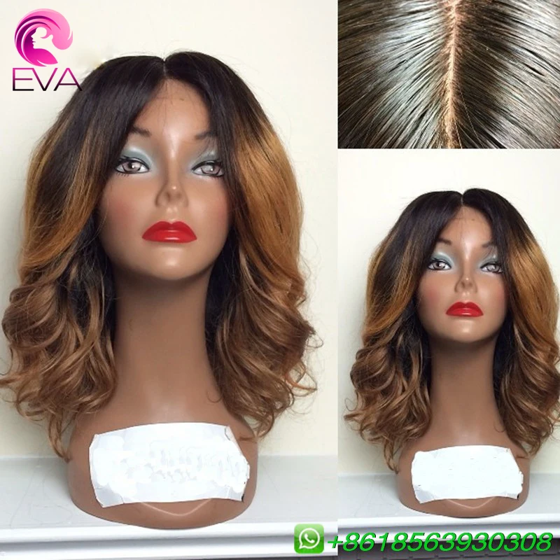 

7A Beauty Ombre Lace Front Wig Brazilian Virgin Human Hair Glueless Two Tone Ombre Lace Wig Unprocessed Ombre Wig Free Shipping