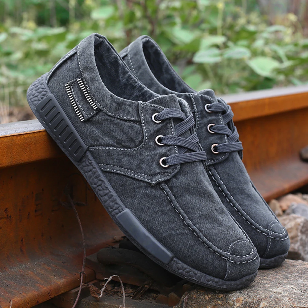 

Denim canvas shoes men 's casual sports shoes low to help cloth shoes lace shoes