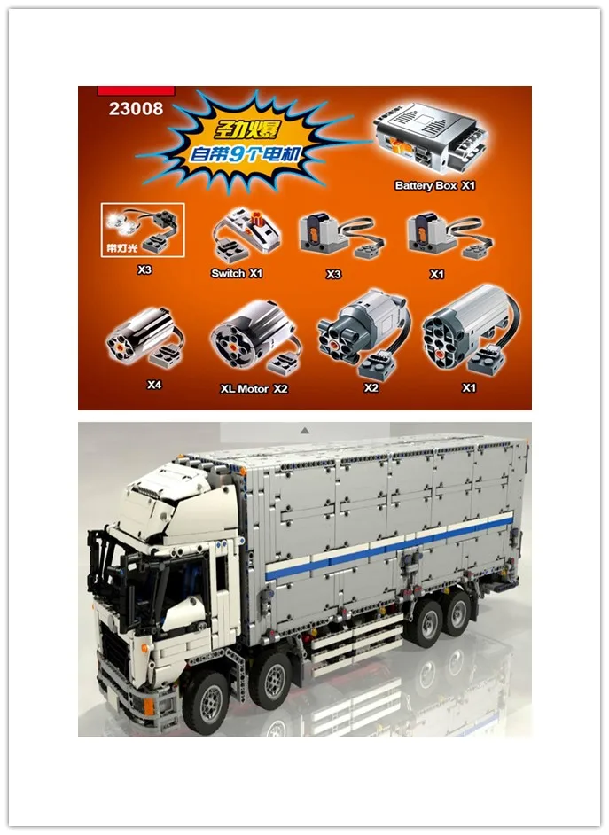 

23008 4380Pcs Lepin Technical Series The MOC Wing Big Truck Set Educational Building Block Bricks Toys for Children Gifts 1389