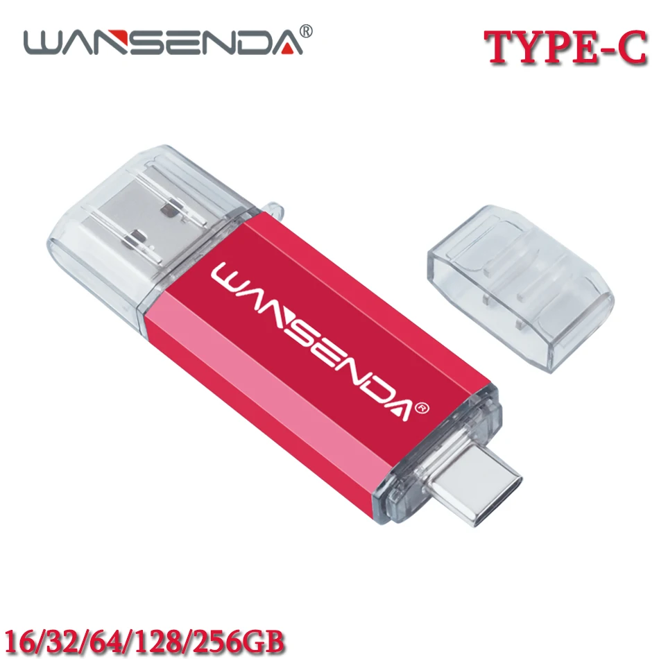 

WANSENDA OTG 2 in 1 USB Flash Drive USB 3.0 & Type-C Pen Drive 256GB 128GB 64GB 32GB 16GB Pendrives Dual USB Memory Stick