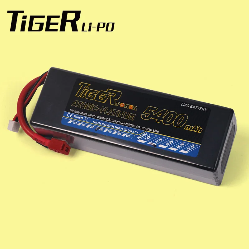 Tiger Lipo 120C rc car bateria 3s 5400mah 11.1v hard case battery for 1/8 scale 4WD off road Monester Truggy Buggy truck | Игрушки и