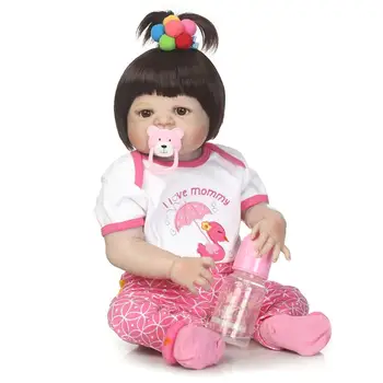 

55cm full body Silicone reborn baby girl dolls reborn babies dolls for children gift real bebe alive boneca
