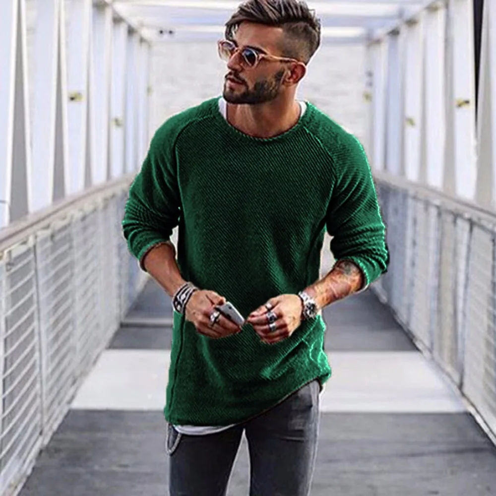 Mens Sweaters 2018 Autumn Winter New Sweater Men O Neck Solid Slim 100% Cotton Fit Men Pullovers Fashion Male Polo Sweater