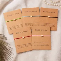 Wish Card Adjustable Hand-woven Rope Bracelet Femme Minimalist Heart Crown Round String Ehthic Bracelet Fashion Women Jewelry - Image 5